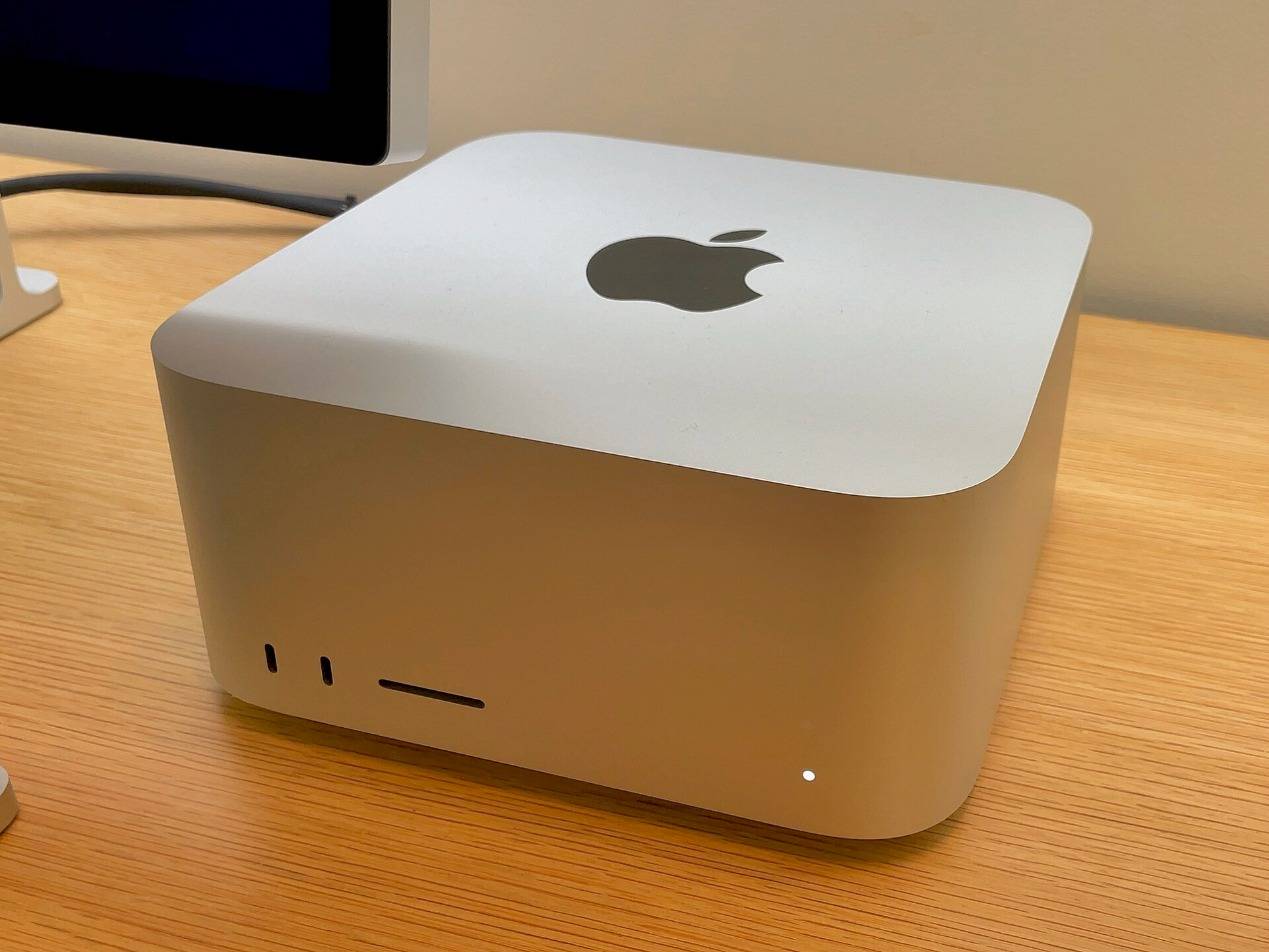 An Apple Mac Studio desktop computer
